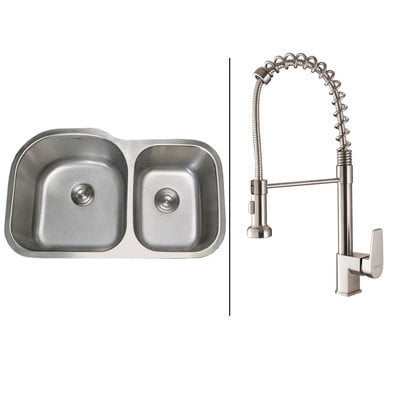 Ruvati RVC1521 Stainless Steel Kitchen Sink and Chrome Faucet Set Ruvati RVC1521 Stainless Steel Kitchen Sink and Chrome Faucet Set
